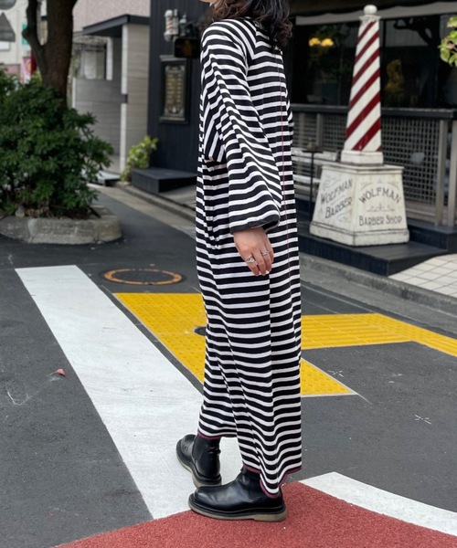 mi via loca(ミヴィアロカ)の「ビッグスリーブ ラグランTシャツワンピース(ワンピース・レディース・グレー/ブラック×ホワイト/スミクロ/ブルー・FREE)」の10枚目の写真