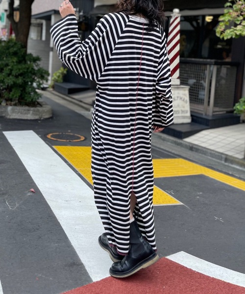mi via loca(ミヴィアロカ)の「ビッグスリーブ ラグランTシャツワンピース(ワンピース・レディース・グレー/ブラック×ホワイト/スミクロ/ブルー・FREE)」の11枚目の写真
