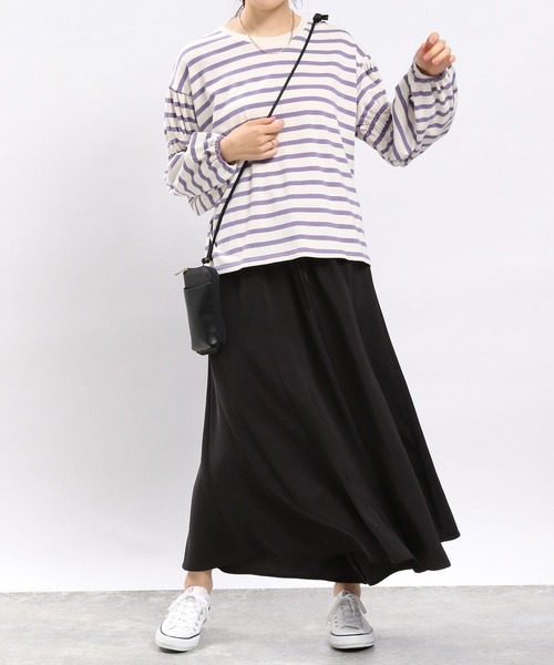 GLOBAL WORK Smile Seed Store（グローバルワーク スマイルシードストア）の「ギャザーフレアイージーパンツ/964863（その他パンツ・レディース・モカ/ライトグレー/杢グレー/ブラック・X-LARGE/LARGE/MEDIUM/SMALL）」の9枚目の写真