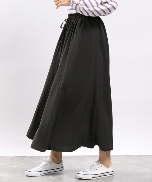 GLOBAL WORK Smile Seed Store（グローバルワーク スマイルシードストア）の「ギャザーフレアイージーパンツ/964863（その他パンツ・レディース・モカ/ライトグレー/杢グレー/ブラック・X-LARGE/LARGE/MEDIUM/SMALL）」の12枚目の写真