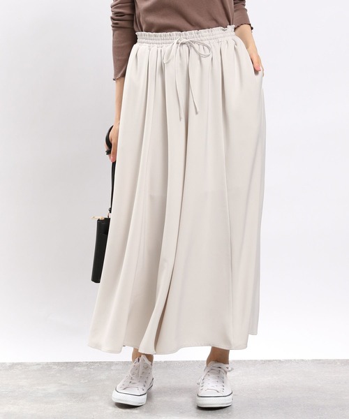 GLOBAL WORK Smile Seed Store（グローバルワーク スマイルシードストア）の「ギャザーフレアイージーパンツ/964863（その他パンツ・レディース・モカ/ライトグレー/杢グレー/ブラック・X-LARGE/LARGE/MEDIUM/SMALL）」の18枚目の写真