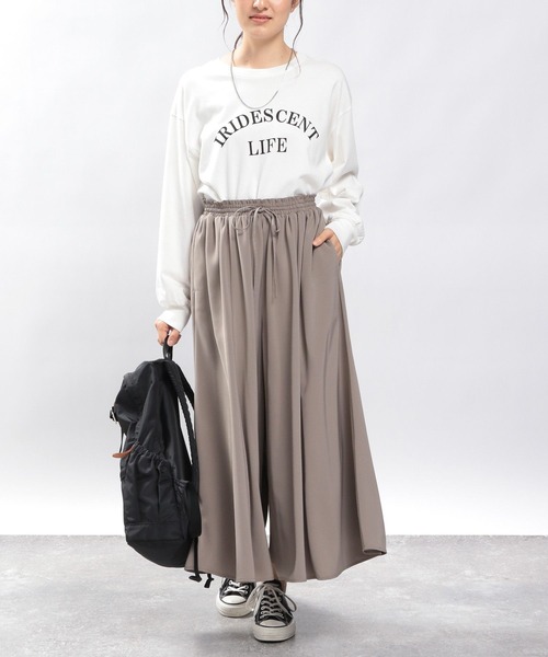 GLOBAL WORK Smile Seed Store（グローバルワーク スマイルシードストア）の「ギャザーフレアイージーパンツ/964863（その他パンツ・レディース・モカ/ライトグレー/杢グレー/ブラック・X-LARGE/LARGE/MEDIUM/SMALL）」の21枚目の写真