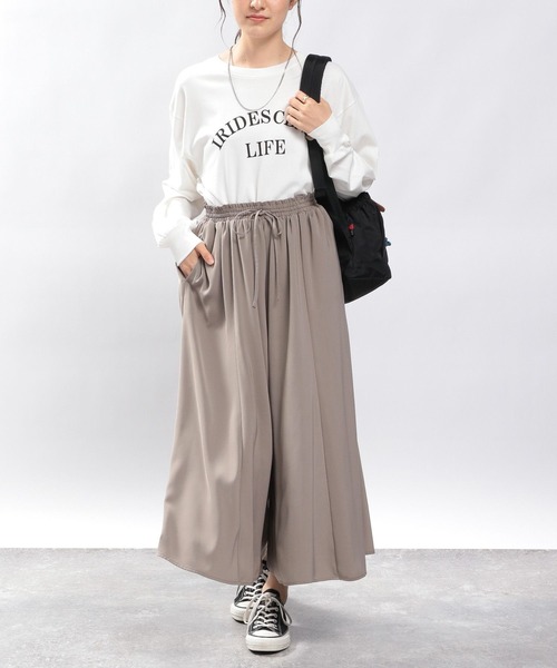 GLOBAL WORK Smile Seed Store（グローバルワーク スマイルシードストア）の「ギャザーフレアイージーパンツ/964863（その他パンツ・レディース・モカ/ライトグレー/杢グレー/ブラック・X-LARGE/LARGE/MEDIUM/SMALL）」の22枚目の写真