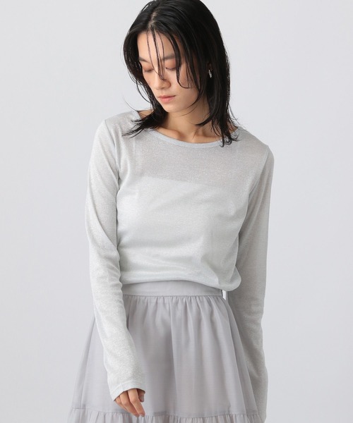 A part by（アパートバイ）の「ラメクルー_長袖（Tシャツ/カットソー・レディース・グレー系その他/ブラック/アイボリー・FREE）」の3枚目の写真