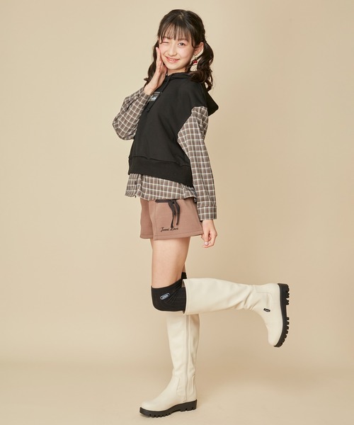 JENNI（ジェニィ）の「オーバルロゴリブニーハイソックス（ソックス/靴下・キッズ・ブラック/オフホワイト/ラベンダー・19-21cm/22-24cm）」の6枚目の写真