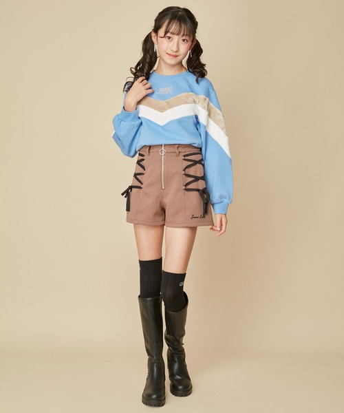 JENNI（ジェニィ）の「オーバルロゴリブニーハイソックス（ソックス/靴下・キッズ・ブラック/オフホワイト/ラベンダー・19-21cm/22-24cm）」の8枚目の写真