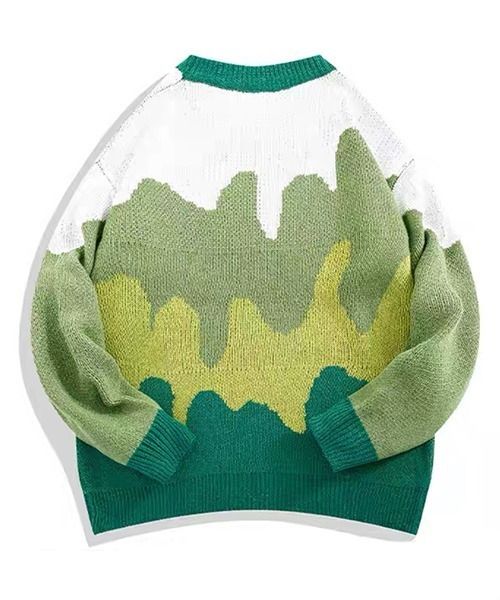 ROOPTOKYO(ループトウキョウ)の「▲PAINT DESIGN KNIT/ペイントデザインニット(ニット/セーター・メンズ・グリーン/ライトブルー・L/XL/XXL)」の7枚目の写真