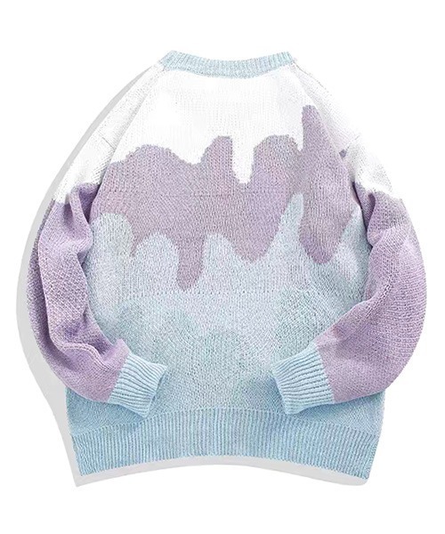 ROOPTOKYO(ループトウキョウ)の「▲PAINT DESIGN KNIT/ペイントデザインニット(ニット/セーター・メンズ・グリーン/ライトブルー・L/XL/XXL)」の8枚目の写真