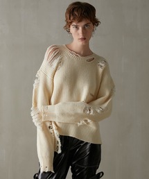 PRANK PROJECT | 【23WINTER PRE ORDER】ハードクラッシュニットプルオーバー / Hard Crashed Knit Pullover(ニット/セーター)