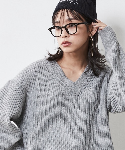 CHIC STYLE（シックスタイル）の「＜大きいサイズ＞ネックウォーマー付ニットプルオーバー シックスタイル（ニット/セーター・レディース・アイボリー/グレー/レッド・L/LL/3L/4L/5L）」の2枚目の写真