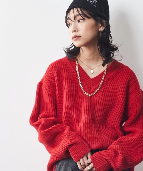 CHIC STYLE（シックスタイル）の「＜大きいサイズ＞ネックウォーマー付ニットプルオーバー シックスタイル（ニット/セーター・レディース・アイボリー/グレー/レッド・L/LL/3L/4L/5L）」の8枚目の写真