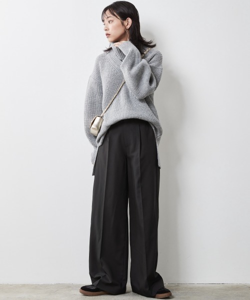 CHIC STYLE（シックスタイル）の「＜大きいサイズ＞ネックウォーマー付ニットプルオーバー シックスタイル（ニット/セーター・レディース・アイボリー/グレー/レッド・L/LL/3L/4L/5L）」の13枚目の写真