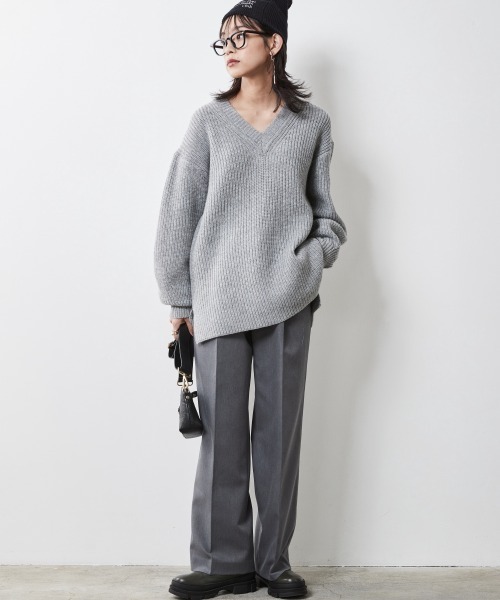 CHIC STYLE（シックスタイル）の「＜大きいサイズ＞ネックウォーマー付ニットプルオーバー シックスタイル（ニット/セーター・レディース・アイボリー/グレー/レッド・L/LL/3L/4L/5L）」の22枚目の写真