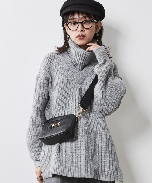 CHIC STYLE（シックスタイル）の「＜大きいサイズ＞ネックウォーマー付ニットプルオーバー シックスタイル（ニット/セーター・レディース・アイボリー/グレー/レッド・L/LL/3L/4L/5L）」の5枚目の写真