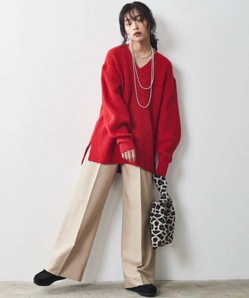 CHIC STYLE（シックスタイル）の「＜大きいサイズ＞ネックウォーマー付ニットプルオーバー シックスタイル（ニット/セーター・レディース・アイボリー/グレー/レッド・L/LL/3L/4L/5L）」の20枚目の写真