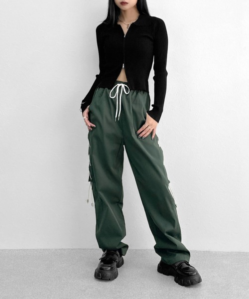 JADED LONDON アシンメトリー ダブルジップ リブニット jaded london アシンメトリーダブルジップリブニット S