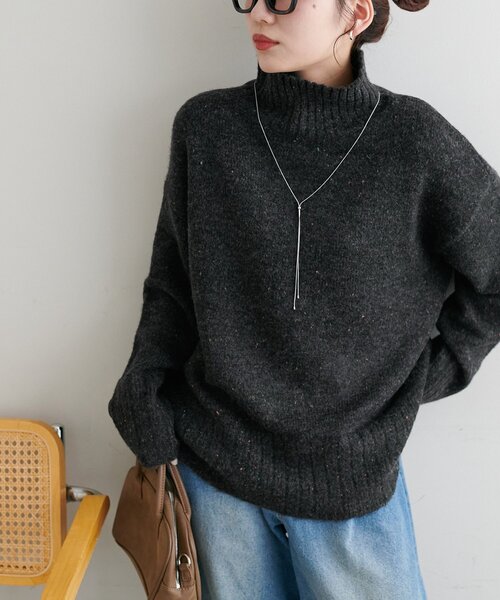 セール】【新色追加!/WEB限定】ハイネックワイドリブニット（ニット