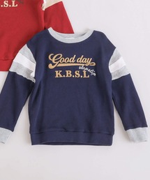 SLAP SLIP（スラップスリップ）の「ライン袖切り替え厚盛刺しゅうトレーナー(80~130cm)（スウェット・キッズ）」