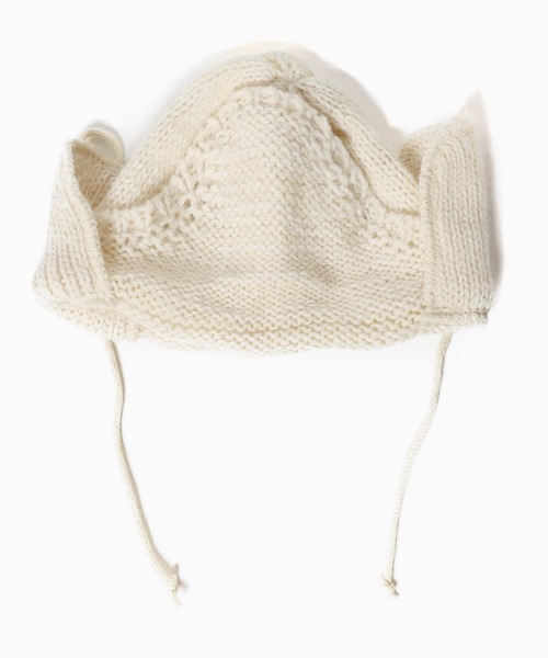 CLIPPER CASUALS（クリッパーカジュアル）の「▲CLIPPER CASUALS/クリッパーカジュアル Ear Flap Cap W/Rope ニットキャップ フライトキャップ（ニットキャップ/ビーニー・レディース・ブラック/オフホワイト/ライトグレー・FREE）」の8枚目の写真