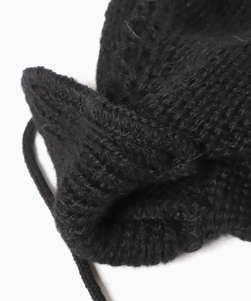 CLIPPER CASUALS（クリッパーカジュアル）の「▲CLIPPER CASUALS/クリッパーカジュアル Ear Flap Cap W/Rope ニットキャップ フライトキャップ（ニットキャップ/ビーニー・レディース・ブラック/オフホワイト/ライトグレー・FREE）」の5枚目の写真