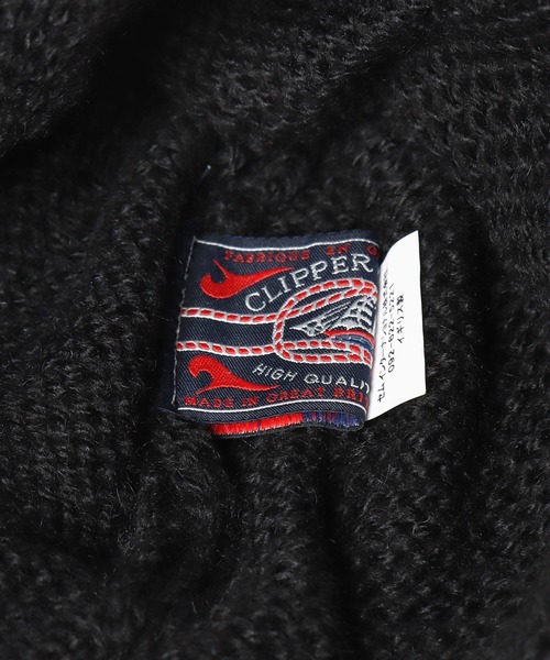 CLIPPER CASUALS（クリッパーカジュアル）の「▲CLIPPER CASUALS/クリッパーカジュアル Ear Flap Cap W/Rope ニットキャップ フライトキャップ（ニットキャップ/ビーニー・レディース・ブラック/オフホワイト/ライトグレー・FREE）」の7枚目の写真