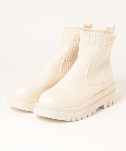 Loueme(ルエム)の「ボリュームソールソックスブーツ(ブーツ・レディース・アイボリー/ブラック・23.5cm/24.5cm)」の8枚目の写真