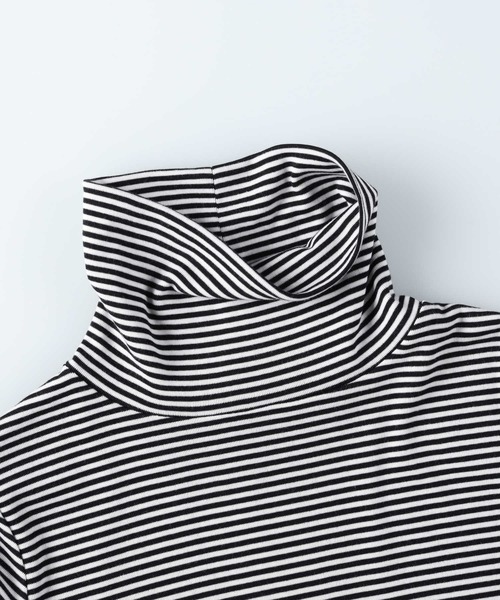 BACK NUMBER(バックナンバー)の「【BACK NUMBER】【エクストラサーモ】タートルネック長袖Tシャツ(Tシャツ/カットソー・レディース・ブラック×ホワイト/オフホワイト/ブラック・M/L)」の9枚目の写真
