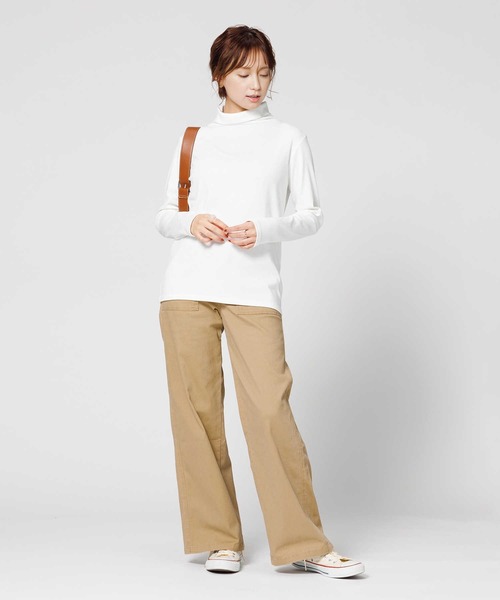 BACK NUMBER(バックナンバー)の「【BACK NUMBER】【エクストラサーモ】タートルネック長袖Tシャツ(Tシャツ/カットソー・レディース・ブラック×ホワイト/オフホワイト/ブラック・M/L)」の10枚目の写真