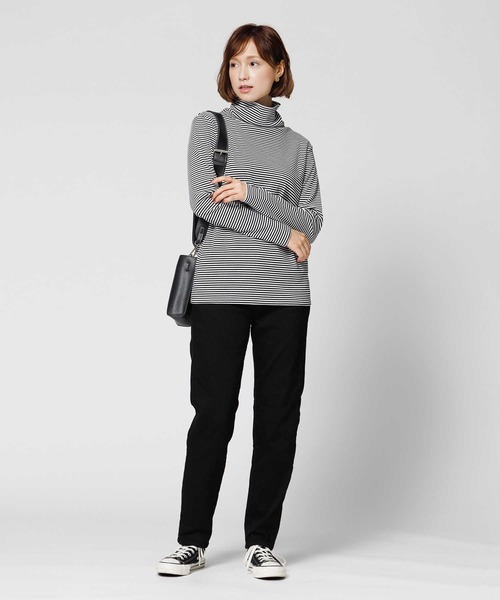 BACK NUMBER(バックナンバー)の「【BACK NUMBER】【エクストラサーモ】タートルネック長袖Tシャツ(Tシャツ/カットソー・レディース・ブラック×ホワイト/オフホワイト/ブラック・M/L)」の15枚目の写真