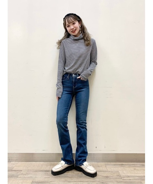 BACK NUMBER(バックナンバー)の「【BACK NUMBER】【エクストラサーモ】タートルネック長袖Tシャツ(Tシャツ/カットソー・レディース・ブラック×ホワイト/オフホワイト/ブラック・M/L)」の20枚目の写真