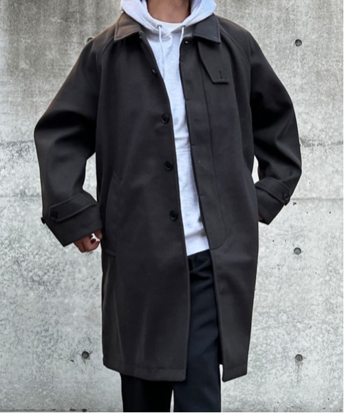 CERCA（チェルカ）の「【BEL】ウールライク チンストラップ付ステンカラーコート(BG/)（ステンカラーコート・メンズ・チャコールグレー/グレイッシュベージュ/ブラック/ブラウン・MEDIUM/LARGE）」の7枚目の写真