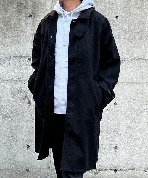 CERCA（チェルカ）の「【BEL】ウールライク チンストラップ付ステンカラーコート(BG/)（ステンカラーコート・メンズ・チャコールグレー/グレイッシュベージュ/ブラック/ブラウン・MEDIUM/LARGE）」の13枚目の写真