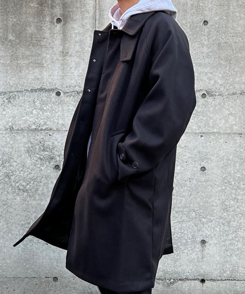 CERCA（チェルカ）の「【BEL】ウールライク チンストラップ付ステンカラーコート(BG/)（ステンカラーコート・メンズ・チャコールグレー/グレイッシュベージュ/ブラック/ブラウン・MEDIUM/LARGE）」の22枚目の写真