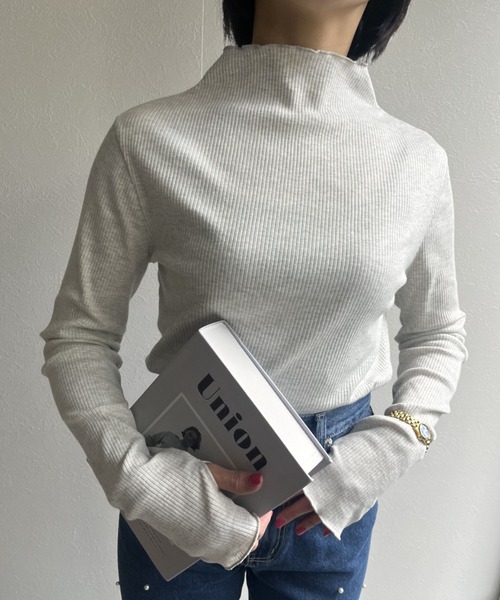 LAC-VERT（ラック・ヴェール）の「テレコメロウ ボトルネック指穴カットソー（Tシャツ/カットソー・レディース・オートミール/その他1/ホワイト/ピンク/ブラック/グレイッシュベージュ・FREE）」の15枚目の写真