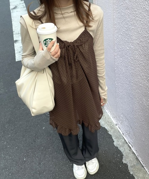 LAC-VERT（ラック・ヴェール）の「テレコメロウ ボトルネック指穴カットソー（Tシャツ/カットソー・レディース・オートミール/その他1/ホワイト/ピンク/ブラック/グレイッシュベージュ・FREE）」の21枚目の写真