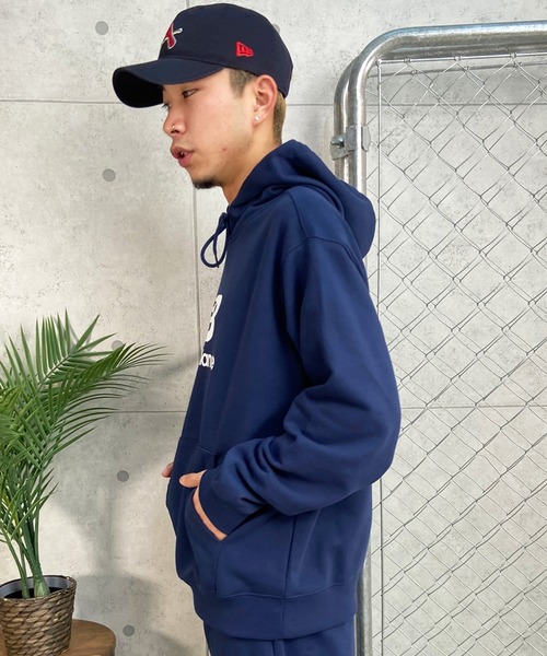 NEW BALANCE(ニューバランス)の「new balance/ニューバランス スウェットパーカー プルオーバー デカロゴ MT41501(パーカー・メンズ・ブラック/グレー/ネイビー・2XL/L/M/XL)」の18枚目の写真
