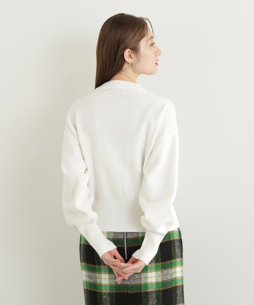 N.（N. Natural Beauty Basic）（エヌエヌナチュラルビューティーベーシック）の「◆パールボタンカノコニットカーディガン（カーディガン/ボレロ・レディース・オフホワイト/チャコール/レッド・MEDIUM）」の18枚目の写真