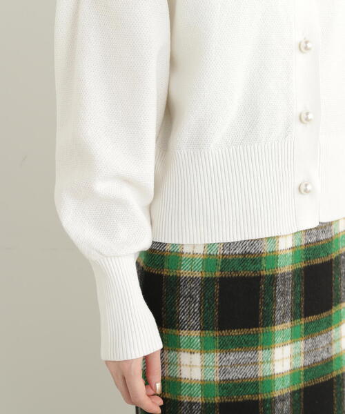 N.（N. Natural Beauty Basic）（エヌエヌナチュラルビューティーベーシック）の「◆パールボタンカノコニットカーディガン（カーディガン/ボレロ・レディース・オフホワイト/チャコール/レッド・MEDIUM）」の21枚目の写真
