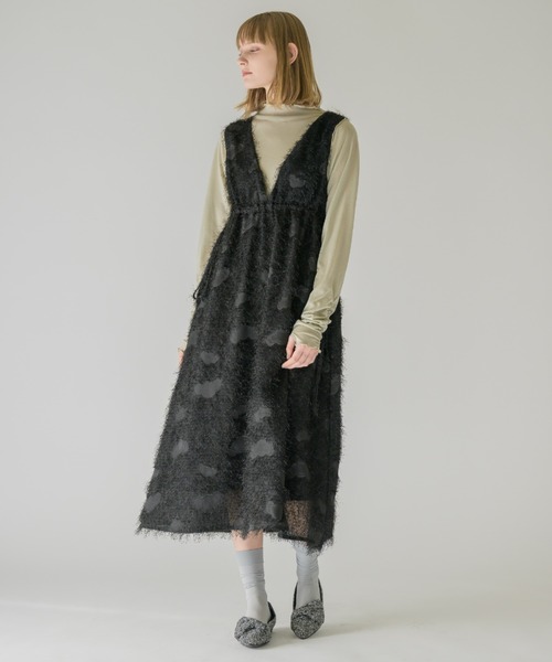 idem(イデム)の「fringe muse jumper skirt/フリンジジャンスカ(ワンピース・レディース・ブラック/アイボリー・FREE)」の10枚目の写真