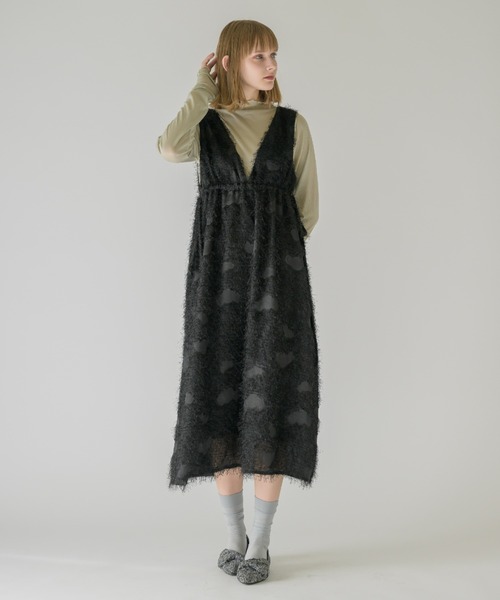 idem(イデム)の「fringe muse jumper skirt/フリンジジャンスカ(ワンピース・レディース・ブラック/アイボリー・FREE)」の17枚目の写真