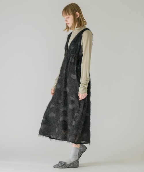 idem(イデム)の「fringe muse jumper skirt/フリンジジャンスカ(ワンピース・レディース・ブラック/アイボリー・FREE)」の18枚目の写真