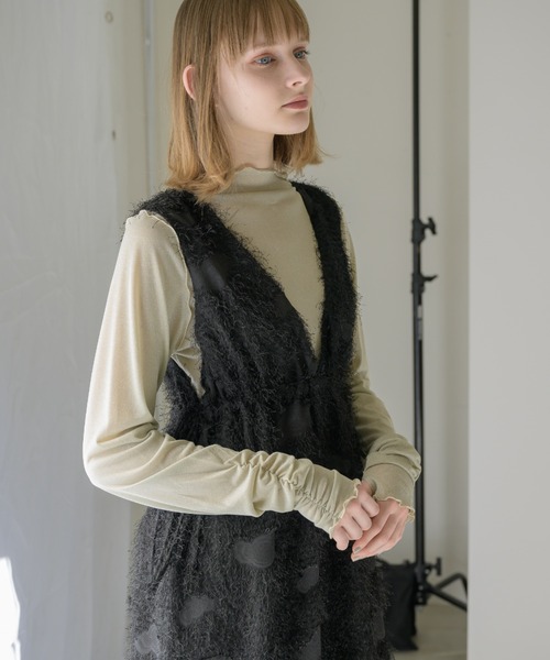 idem(イデム)の「fringe muse jumper skirt/フリンジジャンスカ(ワンピース・レディース・ブラック/アイボリー・FREE)」の20枚目の写真