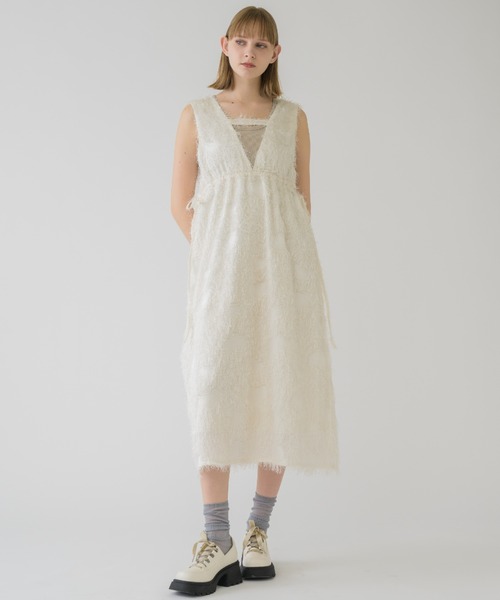 idem(イデム)の「fringe muse jumper skirt/フリンジジャンスカ(ワンピース・レディース・ブラック/アイボリー・FREE)」の14枚目の写真