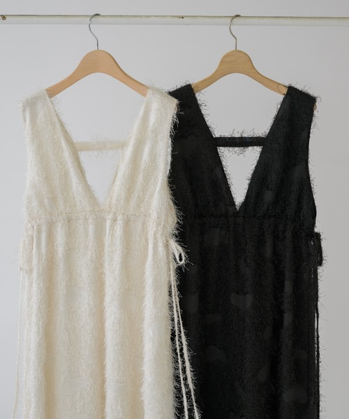 idem(イデム)の「fringe muse jumper skirt/フリンジジャンスカ(ワンピース・レディース・ブラック/アイボリー・FREE)」の9枚目の写真