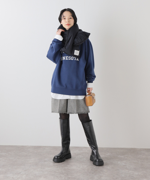 ALLIED FEATHER+DOWN(アライドフェザーダウン)の「【ALLIED FEATHER&DOWN】 Bulky Down マフラー(マフラー・メンズ・ベージュ/ブラック・FREE)」の21枚目の写真