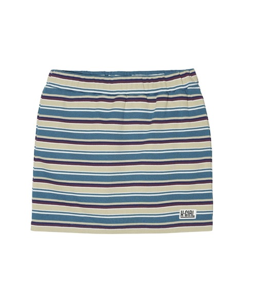 X-girl（エックスガール）の「STRIPED S/S TOP AND SKIRT SET UP（ワンピース・レディース・ブラック/ブルー/ブラウン・M/S）」の5枚目の写真