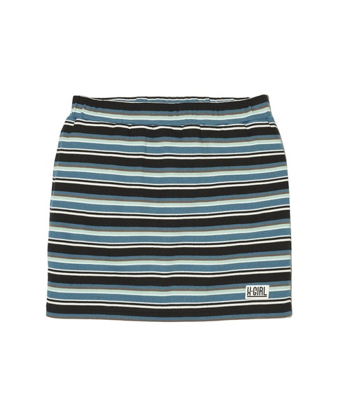 X-girl（エックスガール）の「STRIPED S/S TOP AND SKIRT SET UP（ワンピース・レディース・ブラック/ブルー/ブラウン・M/S）」の21枚目の写真