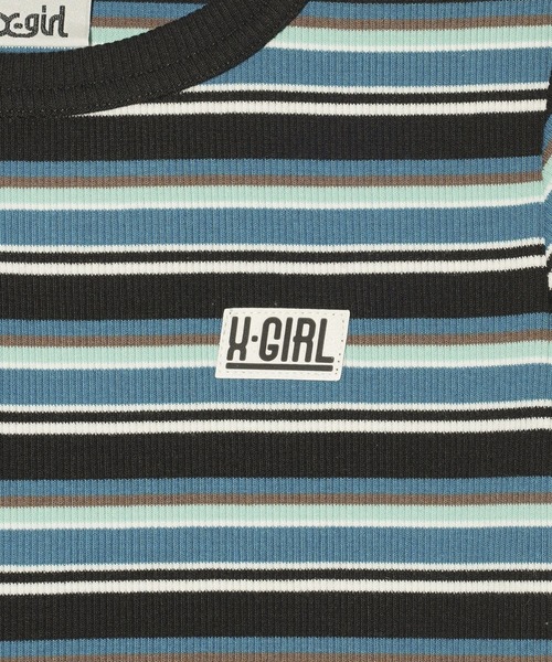 X-girl（エックスガール）の「STRIPED S/S TOP AND SKIRT SET UP（ワンピース・レディース・ブラック/ブルー/ブラウン・M/S）」の14枚目の写真