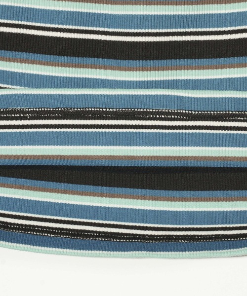 X-girl（エックスガール）の「STRIPED S/S TOP AND SKIRT SET UP（ワンピース・レディース・ブラック/ブルー/ブラウン・M/S）」の8枚目の写真