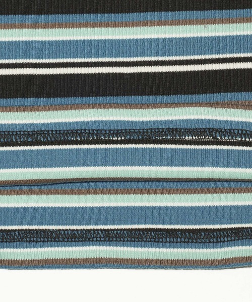 X-girl（エックスガール）の「STRIPED S/S TOP AND SKIRT SET UP（ワンピース・レディース・ブラック/ブルー/ブラウン・M/S）」の7枚目の写真